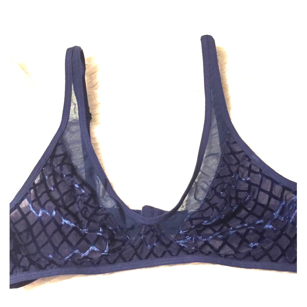 Navy Velvet Bralette